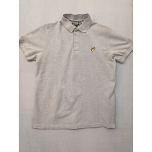 LYLE & SCOTT Mens Polo Shirt Large Gray Cotton DK91 Golf Preppy